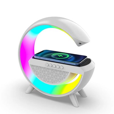 Портативна колонка з підсвічуванням з бездротовою зарядкою Big G Led Wireless Charging Speaker колонка для телефона BT2301W фото