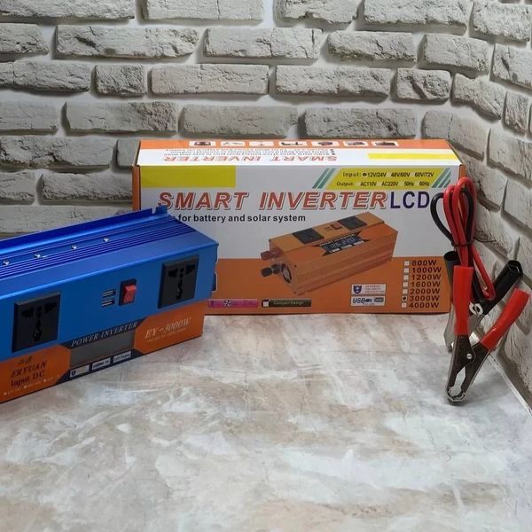 Перетворювач SMART з 12V/24V на 220 V ( 3000 W) з LCD-дисплеєм інвертор постійного струму 1760133056 фото
