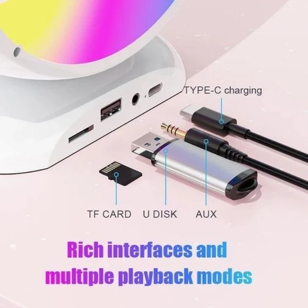 Лампа-нічник із колонкою Bluetooth YS-110, двома мікрофонами, колір чорний. 2430277353 фото