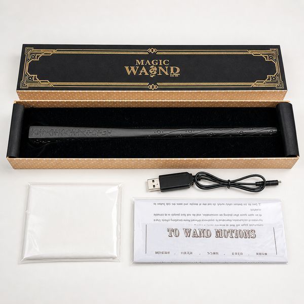 Магічна паличка графит Magic Wand з USB-зарядкою, подарунковий набір чарівна паличка з ефектом вогню для шоу, косплею, фокусів 3036392431 фото