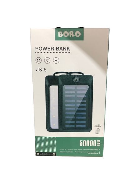 Повербанк із сонячною панеллю (power bank) 50000mAh (2400mAh) Boro JS-5 1741646999 фото