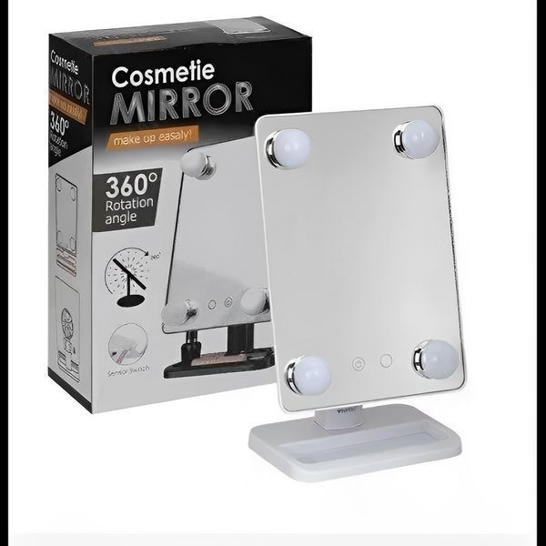 Компактне дзеркало з підсвіткою для макіяжу MCH Cosmetie Mirror 360 Rotation Angel з LED-підсвіткою для дому 1760369532 фото