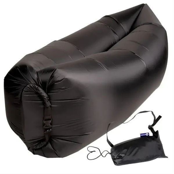 Ламзак Пляжний диван-мішок Чорний Надувний матрац (160х70 см) AIR SOFA CLOUD 2612096948 фото
