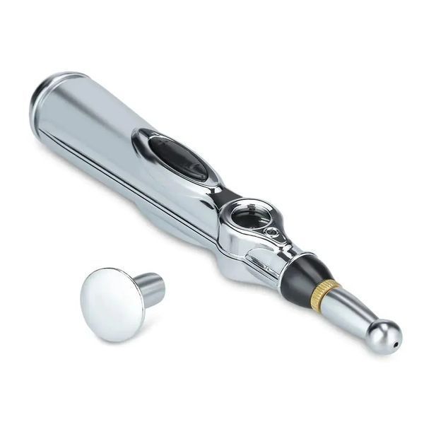 Масажер для тіла електричний ручний (масажна ручка) 3в1 Massager Pen W-912 на батарейках Сріблястий 1824385751 фото