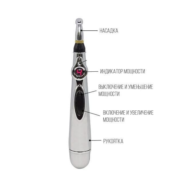 Масажер для тіла електричний ручний (масажна ручка) 3в1 Massager Pen W-912 на батарейках Сріблястий 1824385751 фото