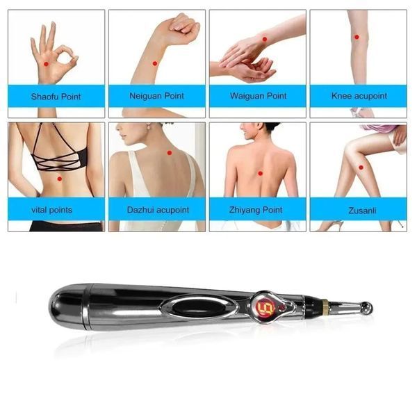 Масажер для тіла електричний ручний (масажна ручка) 3в1 Massager Pen W-912 на батарейках Сріблястий 1824385751 фото