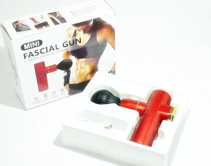 Портативний ручний масажер пістолет для тіла Fascial Gun Mini Red 2303685141 фото
