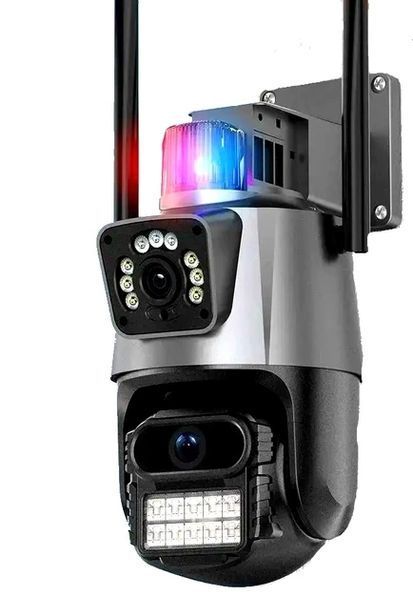 Вулична охоронна поворотна WIFI камера Dual Lens Zoom 8MP сирена, зум, iCSee віддаленим доступом онлайн 2013892415 фото