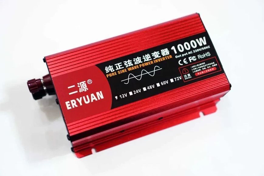Перетворювач Інвертор Інвертор чис.синус ERYUAN AC/DC LCD 12v 1000W Для котла 2012227950 фото