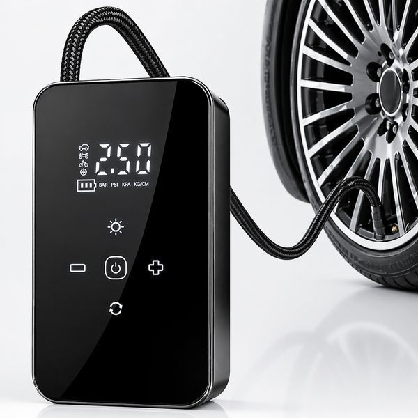 Автомобільний компресор портативний 60W, 140PSI, 903А/Акумуляторний компресор для авто/ Міні насос для шин 3019391504 фото