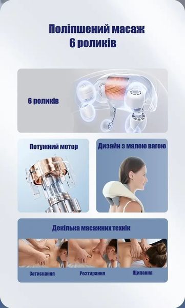 Масажер електричний із підігрівом для спини/шиї/тіла Massager NEW 2105456455 фото