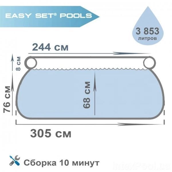 Наливний басейн Intex Сімейний 305х76 см, об'єм: 3854л з фільтр-насосом 28122 1836849871 фото