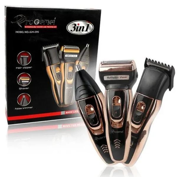 Набір для стриження Gemei GM 595 Hair Trimmer  електробритва, тример із насадками Джемей 2272546917 фото