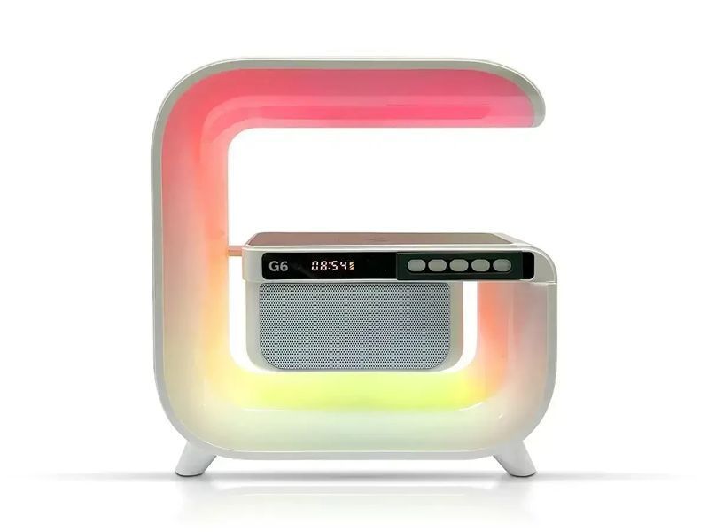 Настільний смарт світильник нічник G-Smart G6 Лампа-нічник з годинником Bluetooth-колонкою та бездротовою зарядкою 3026405364 фото