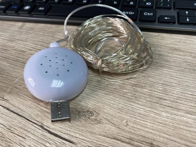 Гірлянда дріт музичний USB теплий білий 10 м SF-3 2431206570 фото
