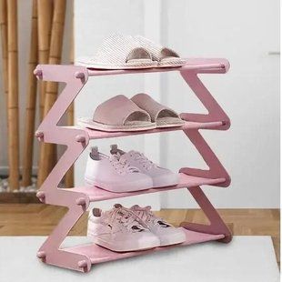 Полиця-стійка-органайзер для взуття на 4 полиці Shoe Rack Amazin рожева 2574159764 фото