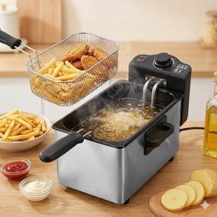 Електрична фритюрниця SOKANY WJ-800, 3,5 л, 2000 Вт, з кришкою, знімною чашею та захистом від перегрівання 2831144171 фото