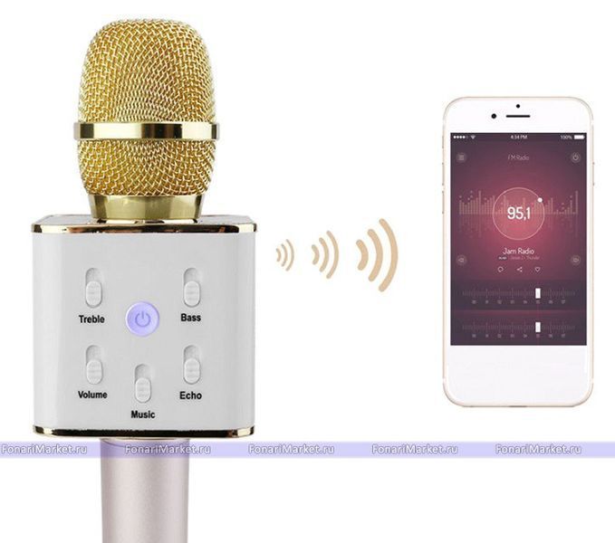 Bluetooth-мікрофон для караоке Q7 Блютуз мікро + ЧОХОЛ Чорний 917793639 фото