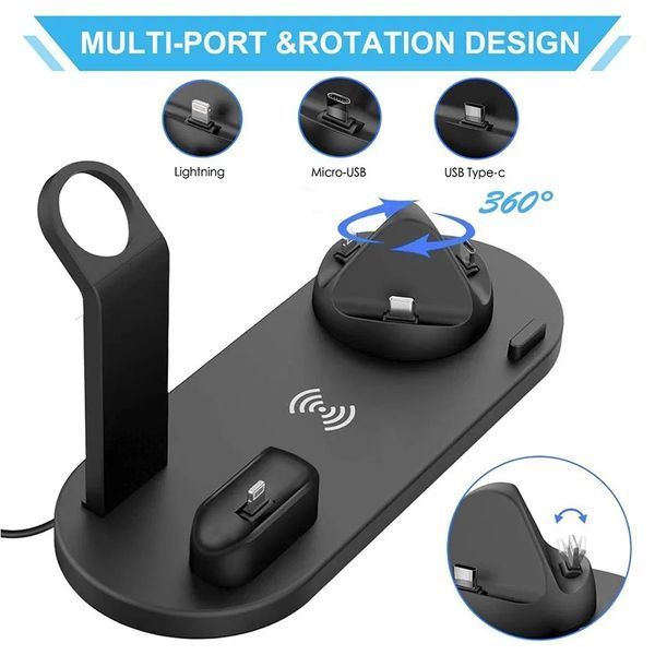 Бездротова зарядна станція 3in1 Wireless charger 10 вт. 2141197464 фото