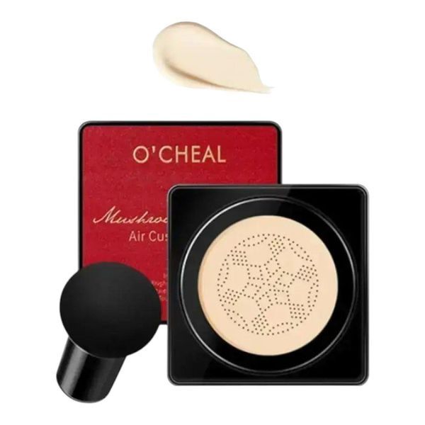 Кушон для обличчя + спонжик Beauty Linasi Red O'CHEAL, Натуральний відтінок/Тональний крем/ Крем пудра 2566378027 фото