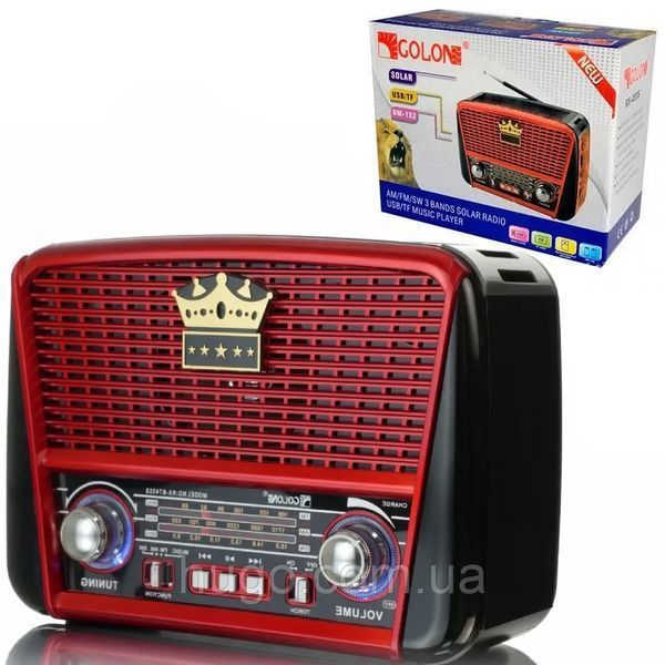 Радіоприймач акумуляторний з Bluetooth, MP3 та ліхтариком, Golon RX-BT455S AM / Портативне радіо 3033473260 фото