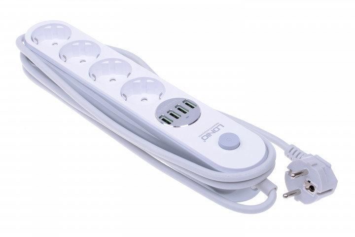 Мережевий фільтр подовжувач USB-виходів 4x220V і 4xUSB довжина 2 м. LDNIO SE4432 1004255875 фото