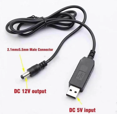 Кабель usb dc 12 v, usb дріт для підключення роутера до повербанку, DC 5.5×2.1 мм NN9125 фото