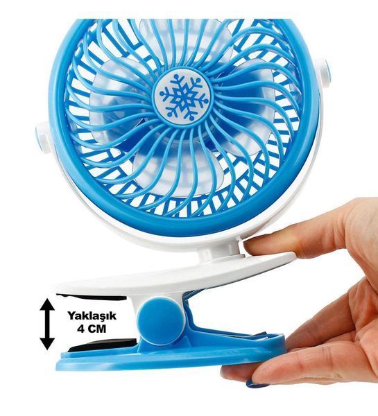 Портативний настільний мінівентилятор Moltis на прищіпці Mini Fan WX 6503 ABS-пластик Blue 2241558958 фото