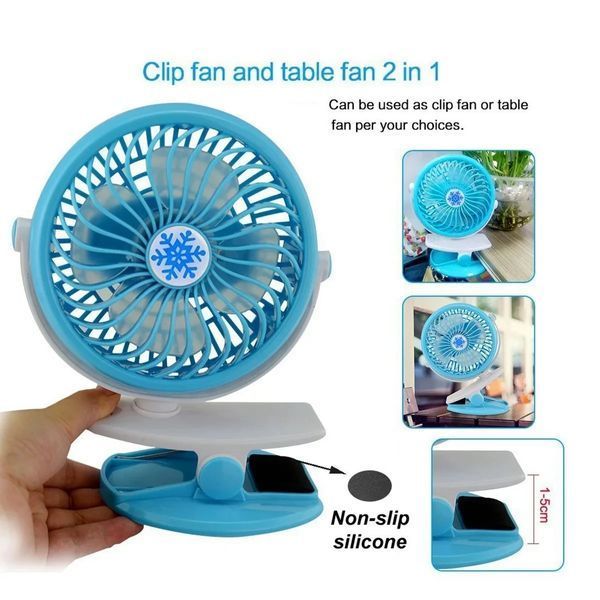 Портативний настільний мінівентилятор Moltis на прищіпці Mini Fan WX 6503 ABS-пластик Blue 2241558958 фото