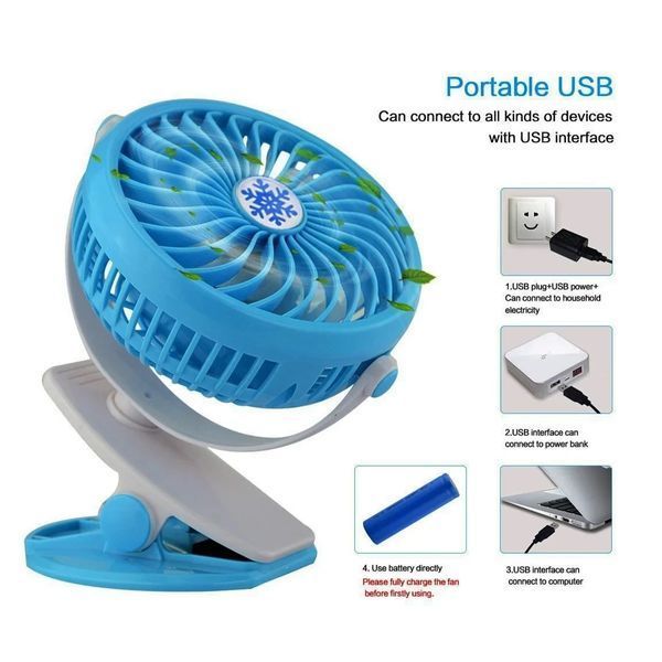 Портативний настільний мінівентилятор Moltis на прищіпці Mini Fan WX 6503 ABS-пластик Blue 2241558958 фото