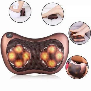 Роликова масажна подушка для спини та шиї Massage pillow | масажна подушка | масажер із підігрівом 2574772659 фото