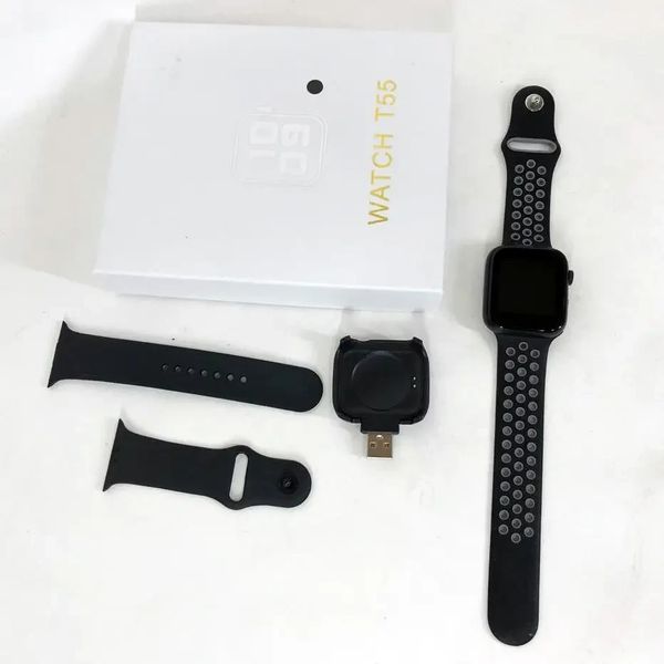 Розумний смарт-годинник Smart Watch T55 з 2 ремінцями, підтримка дзвінків, спортивні режими, вологозахист ip 67 NBM 2183026700 фото