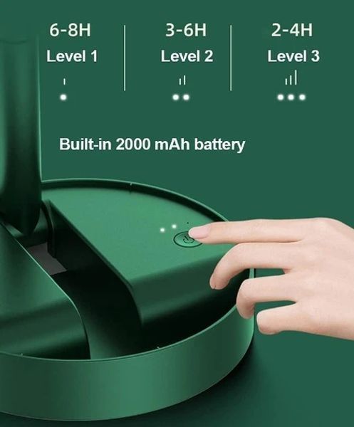 Складаний акумуляторний мінівентилятор з USB-зарядкою XL 908 зелений 2242705813 фото