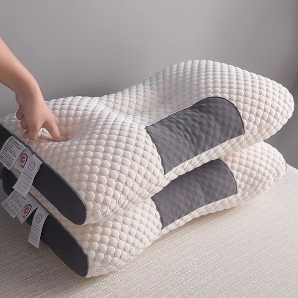 Ортопедична прямокутна подушка 48x74 см з підтримкою шиї та спини Pillow-01 Біло-сіра 2770318029 фото