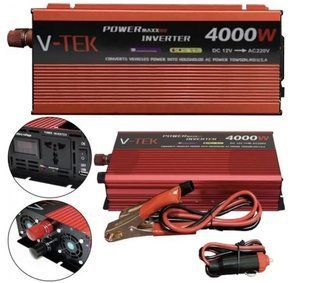 Перетворювач напруги інвертор з дисплеєм V-TEK 4000W 12-220 V Автомобільний перетворювач 2385835862 фото