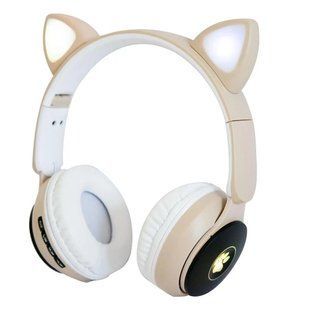 Дитячі навушники бездротові "Wireless earphone ST77M" Бежеві, навушники з вушками Бежевий 2048950215 фото