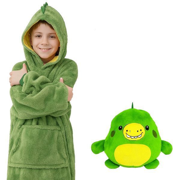 Дитячий плед-толстовка Huggle Hoodie &laquo;Лісова пригода&raquo; (зелений) &mdash; затишний плед-худі 3 в 1 для ігор і відпочинку 2800254945 фото