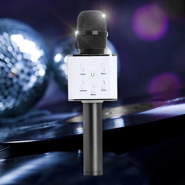 Дитячий бездротовий мікрофон караоке Q7 USB з функцією зміни голосу без чохла 2048957894 фото