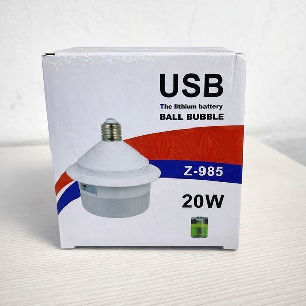 Світлодіодна LED-лампа Z-985 20W з акумулятором, USB-зарядка, цоколь E27, автономна робота до 8 годин, білий корпус 2913283420 фото