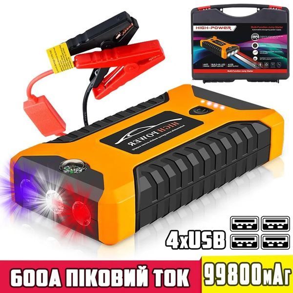 Пускозарядний автомобільний пристрій Jumpstarter 27JX 12В/2А з акумулятором на 99800mAh і ліхтарем ANS К 1713127008 фото