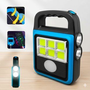 Ліхтар прожектор USB із сонячною панеллю та повербанком Solar LED light HS-8020 60 Вт водозахисту IP65 2770705058 фото