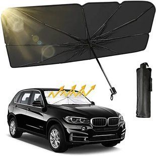 Автомобільна сонцезахисна парасолька на лобове скло 78х136 см 1888295461 фото