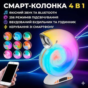 Бездротова мінірозумна смарт-колонка 4 в 1 з блютузом Сonch Music Light, 256 режимів освітлення 2436398032 фото