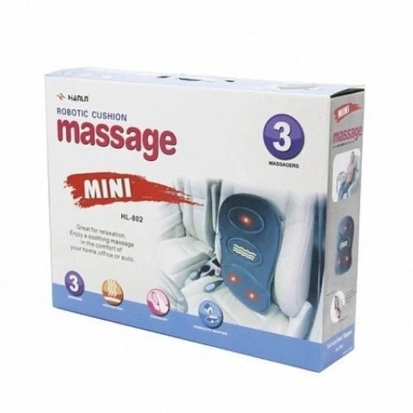 Масажна накидка 3 Режими для автомобіля й офісу з прогрівом Robotic Cushion Massage HL-802 1930877301 фото