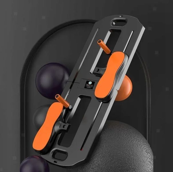 Напольний тренажер для пілатесу MM3000 з резинками, складна платформа для вправ на прес і ноги, чорний з помаранчевими елементами 2932796753 фото