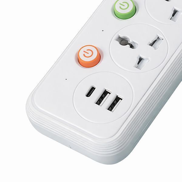 Подовжувач WL-2 на 1.8 м: мережевий фільтр з 2 розетками, портами Type-C і 2xUSB, 2500 Вт/переноска з юсб 2901707902 фото