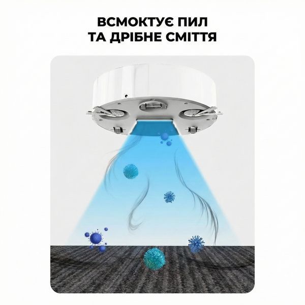 Робот-пилосос на акумуляторі SWEEPING ROBOT потужний Білий 1945719854 фото