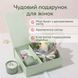 Подарунковий набір з ароматичною свічкою та мінібукетом БІРЮЗОВИЙ &mdash; стильний подарунок для жінок KR-15 2876723416 фото 1