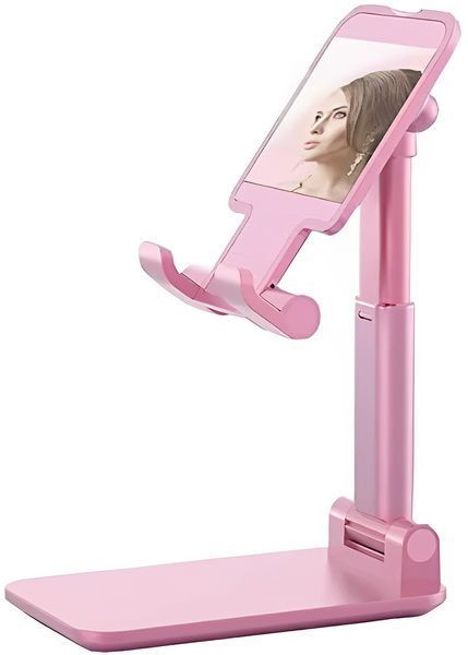 Настільна підставка тримач для телефона планшета Folding desktop phone stand Рожева 1754656133 фото