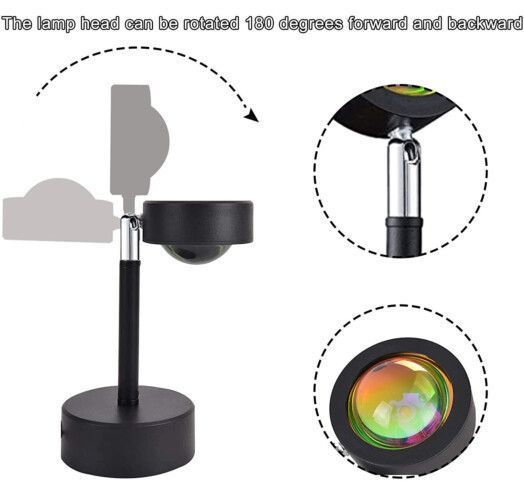 Проєкційний світильник Sunset Lamp з ефектом заходу сонця, світанку fm-23 1445018211 фото